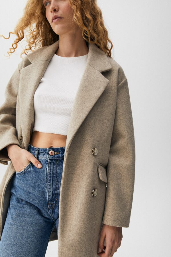 ⁦Double-Breasted Coat⁩ - الصورة ⁦3⁩
