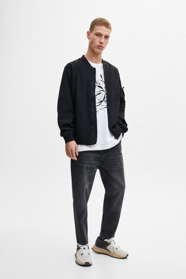 ⁦Lightweight Zipped Bomber Jacket⁩ - الصورة ⁦4⁩