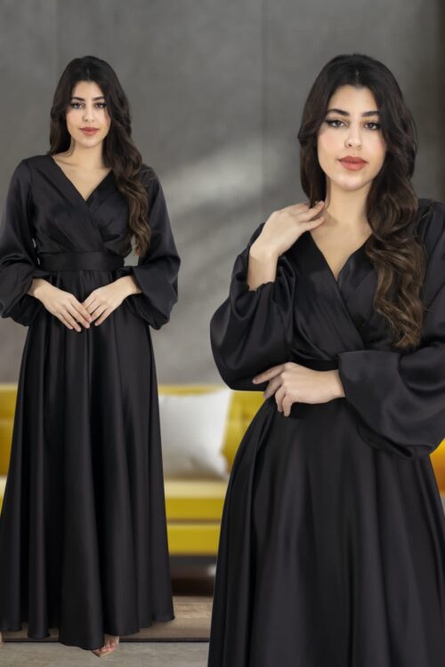 فستان نسائي سهرة خامة لنن ممتاز