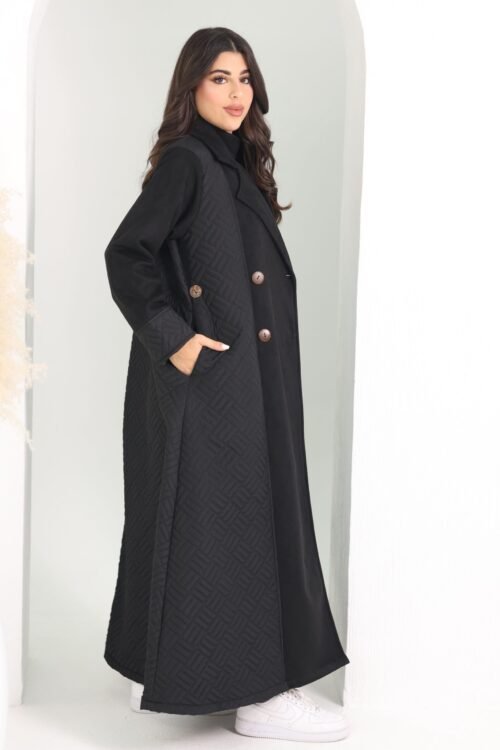 عباية سفره شتوي قطعتين جاكيت مع درس خامة شاموا