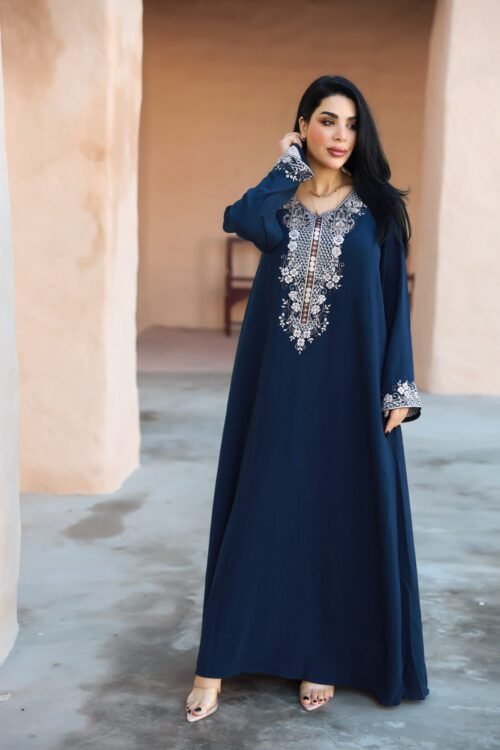 دراعة نسائي خامة قطن امريكي تطريز مع كريستال