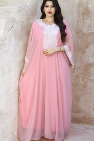 دراعة نسائي خامة شفون تطريز مع كريستال