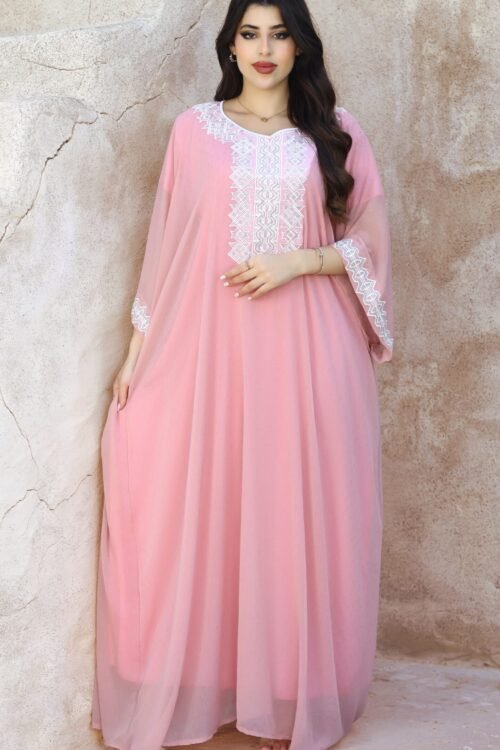 دراعة نسائي خامة شفون تطريز مع كريستال